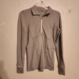 Lululemon Gray Herringbone Quarter Zip Pullover Jacket Size 4